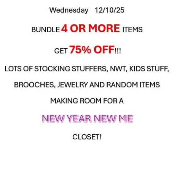 75% OFF WHEN YOU BUNDLE 4 THINGS! - Picture 1 of 1